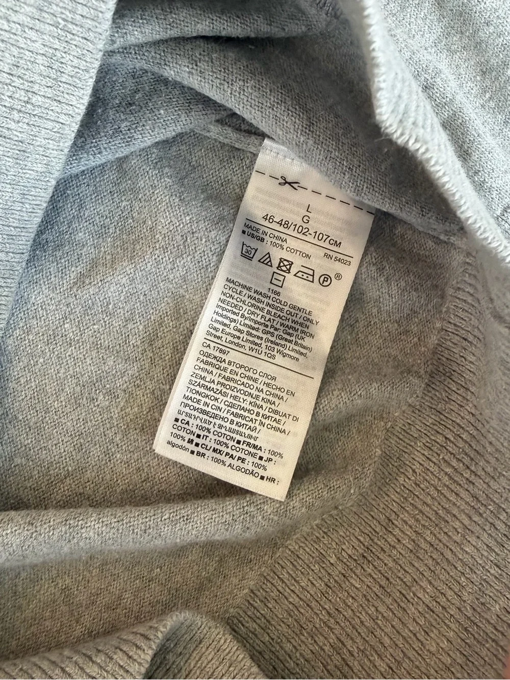 Banana Republic Light Heather Gray Crewneck Sweater size LG